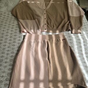 n:PHILANTHROPY Blush Pink & Taupe Two-Tone Knit Set